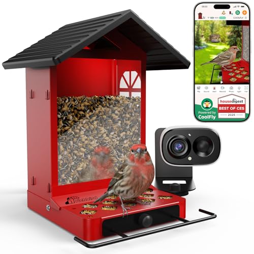 Richbird Smart Bird Feeder with Camera, AI Bird Identifier & Live HD View, Exclusive Vertical Mode, All-Metal Squirrel-Resistant Body, Solar Night Light - A Great Gift for BirdLovers