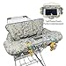Shopping Cart Cover for Baby boy Girl, Multi-in-1 Cart Covers for Babies, Soft Padded Infant High Chair Cover, Machine Washable, Grocery cart seat Cushion Cover Grey Leaves