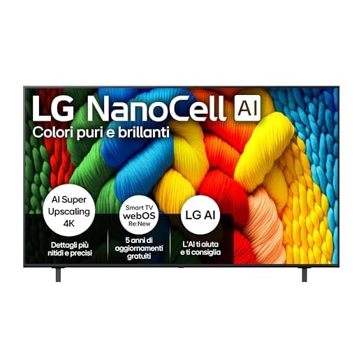 LG NanoCell AI NANO80 65 pollici, Smart TV 4K, Processore α7 Gen8, Tecnologia NanoCell, webOS con AI e telecomando puntatore AI, Filmmaker mode, Gaming con VRR 4K@60Hz, 65NANO80A6B 2025