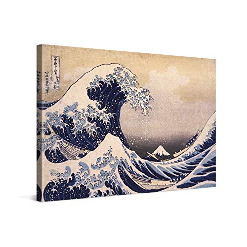 PICANOVA – Katsushika Hokusai – La Grande Vague de Kanagawa 60x40cm – Photo sur Toile – Impression sur Toile Haut de Gamme – Image sur Toile pour Décoration Murale Moderne – Art Classique