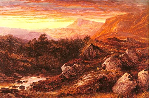 Murales en lienzo el Valle del Lleder: decoración de pared paisajística en 60x90cm