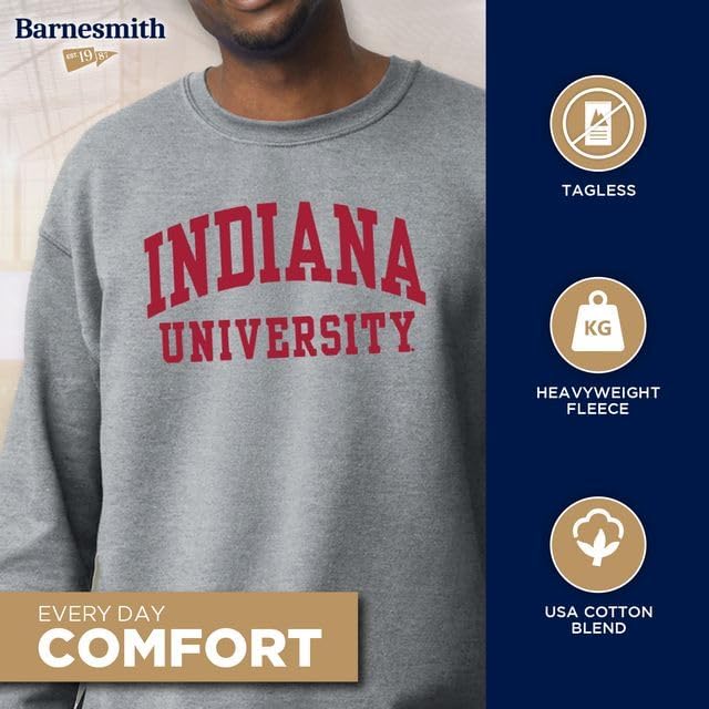 Barnesmith Crewneck Adult Unisex Sweatshirt for College, Classic Design, Charcoal Grey - Image 3