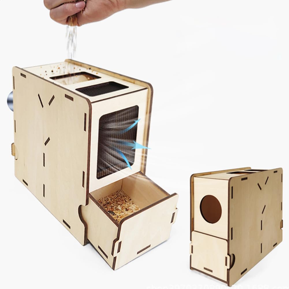 Machine de nettoyage des grains, machine de soufflage de grains en bois pour oiseaux avec tiroir, séparateur de coquille soufflée pour aliments pour oiseaux pour millet, céréales diverses, graines