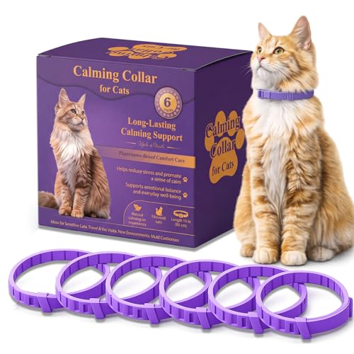 Calming Collars for Cats 6 Pack Long Lasting Pheromone Support for Anxiety & Stress