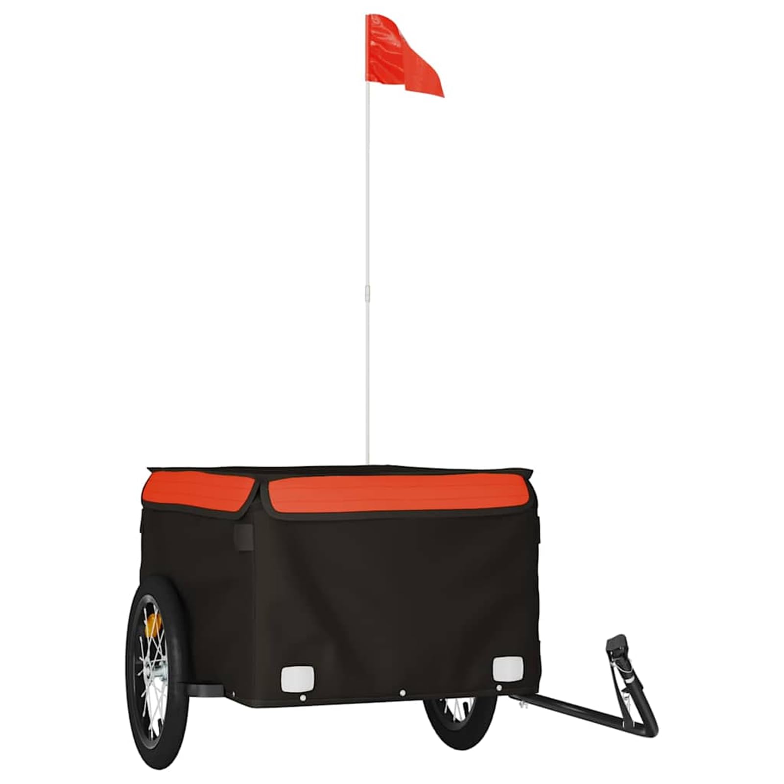 Fahrradanhänger 45kg Eisen Schwarz/Orange | Robustes Eisengestell, 45kg Tragkraft, ideal für schwere Lasten