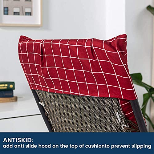 Lcyz Garden Recliner Lattice Chair Cushions,Thick Replacement Sun Lounger Cushion Pads With Anti Slip Hood Patio Relaxer Chair Sofa Seat Cover #TOP5