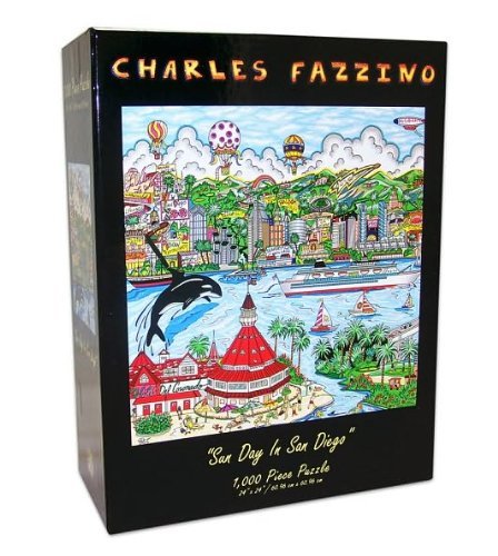 CHARLES FAZZINO SUN DAY IN SAN DIEGO Glitter PUZZLE 1000 Piece Puzzle (Size 17.32