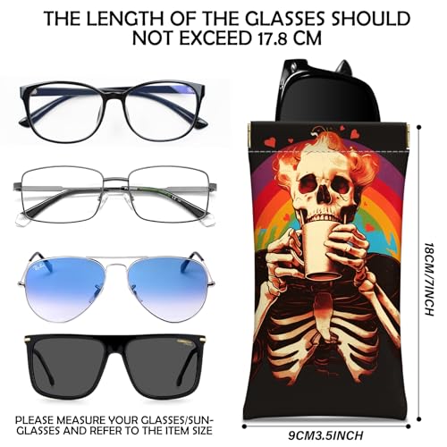 Image of 2 PCS Glasses Case Eyeglass Sunglasses Pouch Squeeze Portable Bag Soft Leather with Cleaning Cloth Women Men Girls