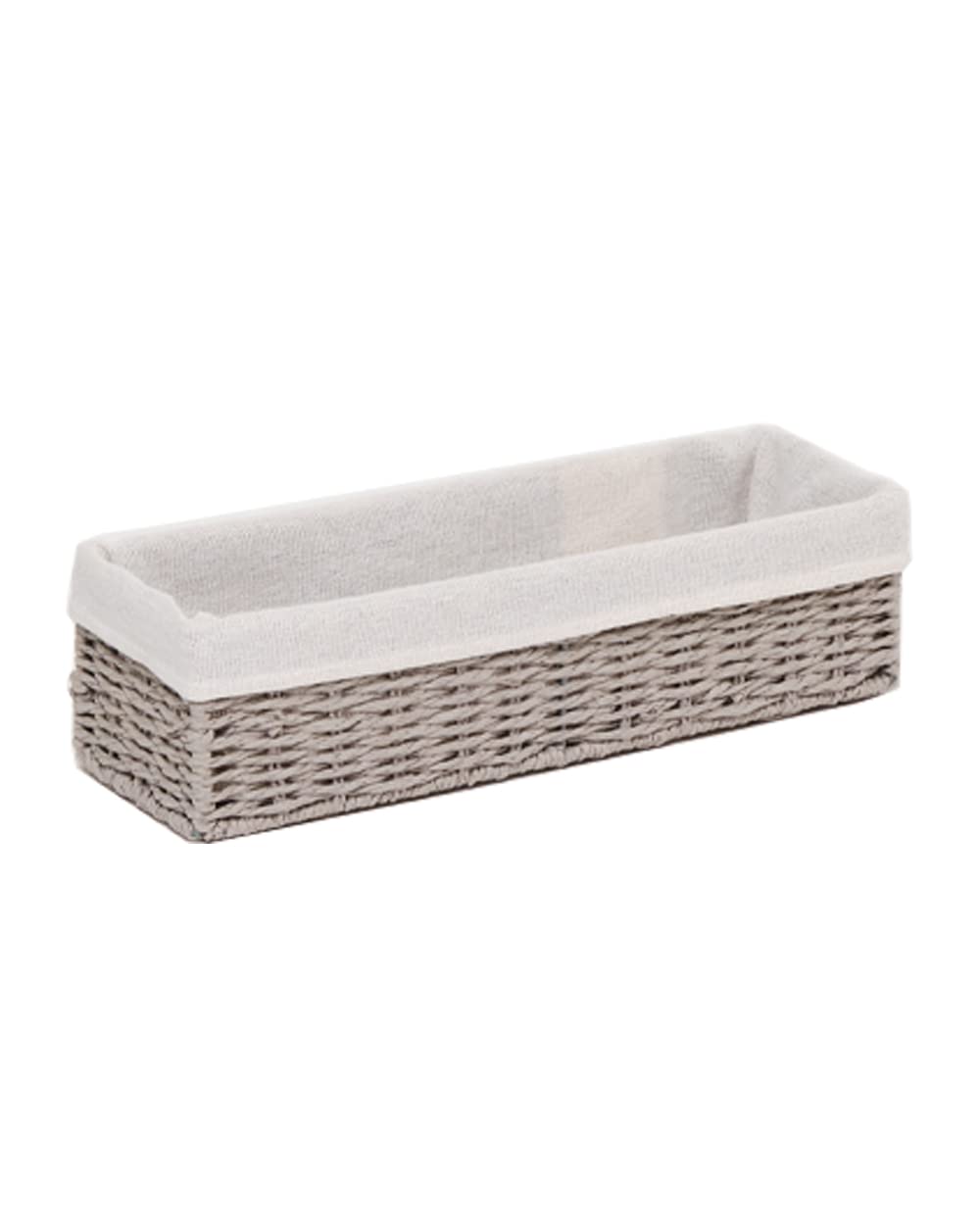 Storage Basket Grey with Liner 32 x 10 x 8 cm