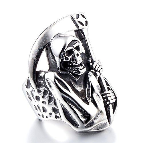 Image of Genuine Stainless Steel Ring Jewelry for Men Fashion Punk Biker Skull Rings