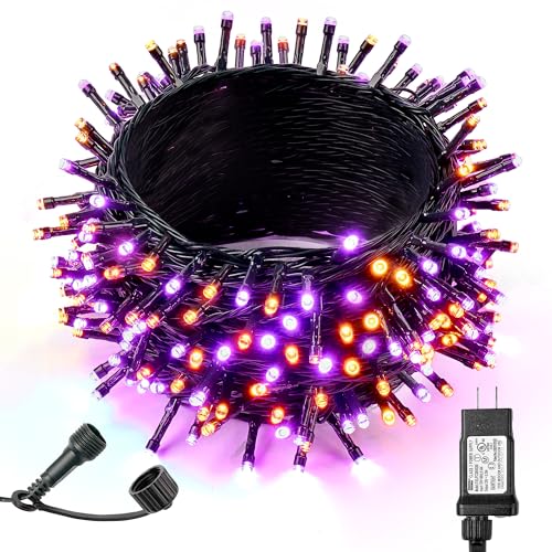 WBao Guirnalda de luces LED superbrillantes de 300 luces LED de 100 pies, certificado UL, 8 modos de iluminación, temporizador, conectable, memoria y diseño impermeable para decoración de Halloween en