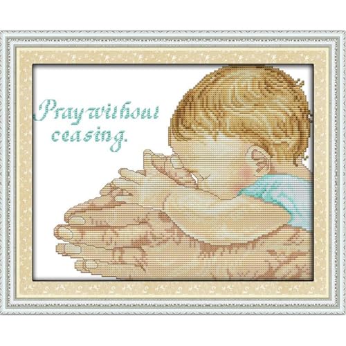Image of JOYSEWING Father's Love, Baby Stamped Kits Cross Stitch Kits Fatherly Love Embroidery 11CT Needlepoint Kits Counted Patterns Embroidery DIY Gift Home Decoration -Care(Printed) 15.7x13 inch