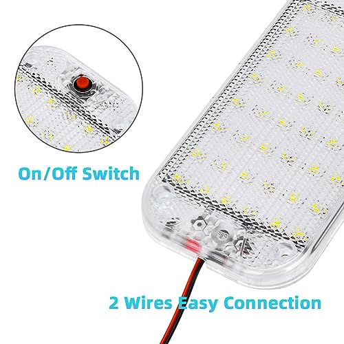URAQT 48 LED Innenbeluchtung Auto, 2 Stück Super Hell 800LM 12V LED KFZ Innenraumbeleuchtung mit Schalter 6000K Weißlicht Kfz Beleuchtung… – Ansicht 4