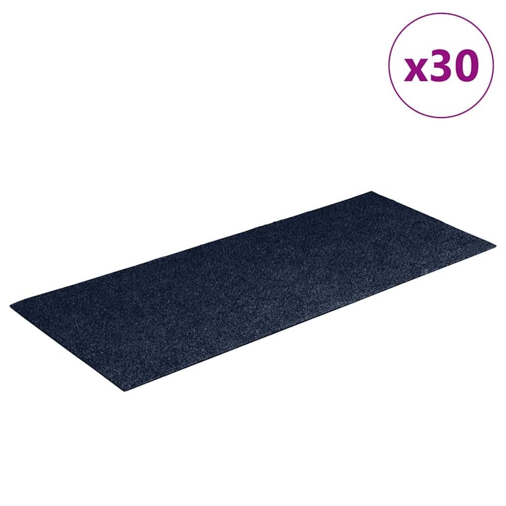 Tidyard Tapis d'escalier Auto-adhésifs 30 pcs Bleu 60x25 cm, Tapis Escalier Tapis de Sécurité pour Sol Protection, Aînés et Animaux