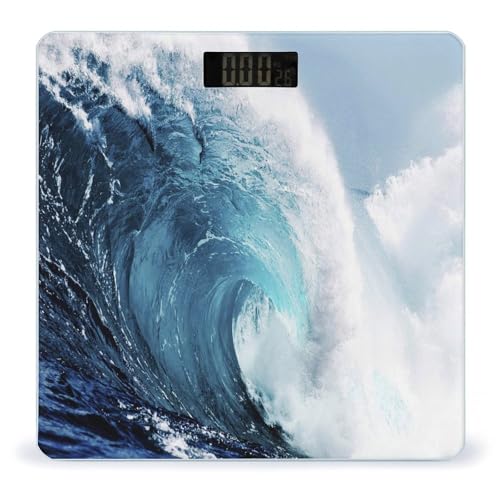 Báscula digital de baño Ocean Waves con vidrio templado