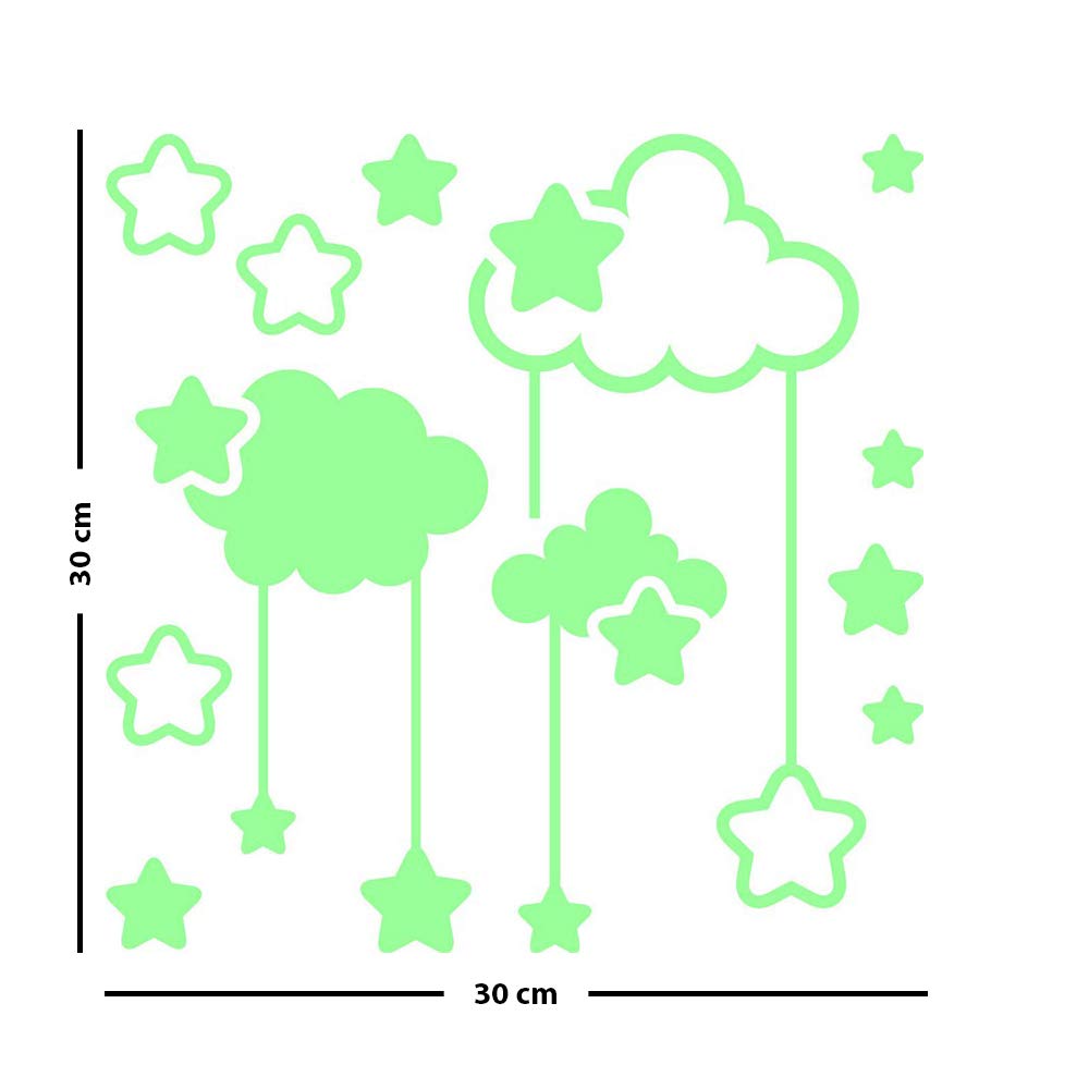 Glow in The Dark Wall Sticker Clouds and Stars - 30 x 30cm, Fantasy Cloud, 30 x 30 cm - Image 4