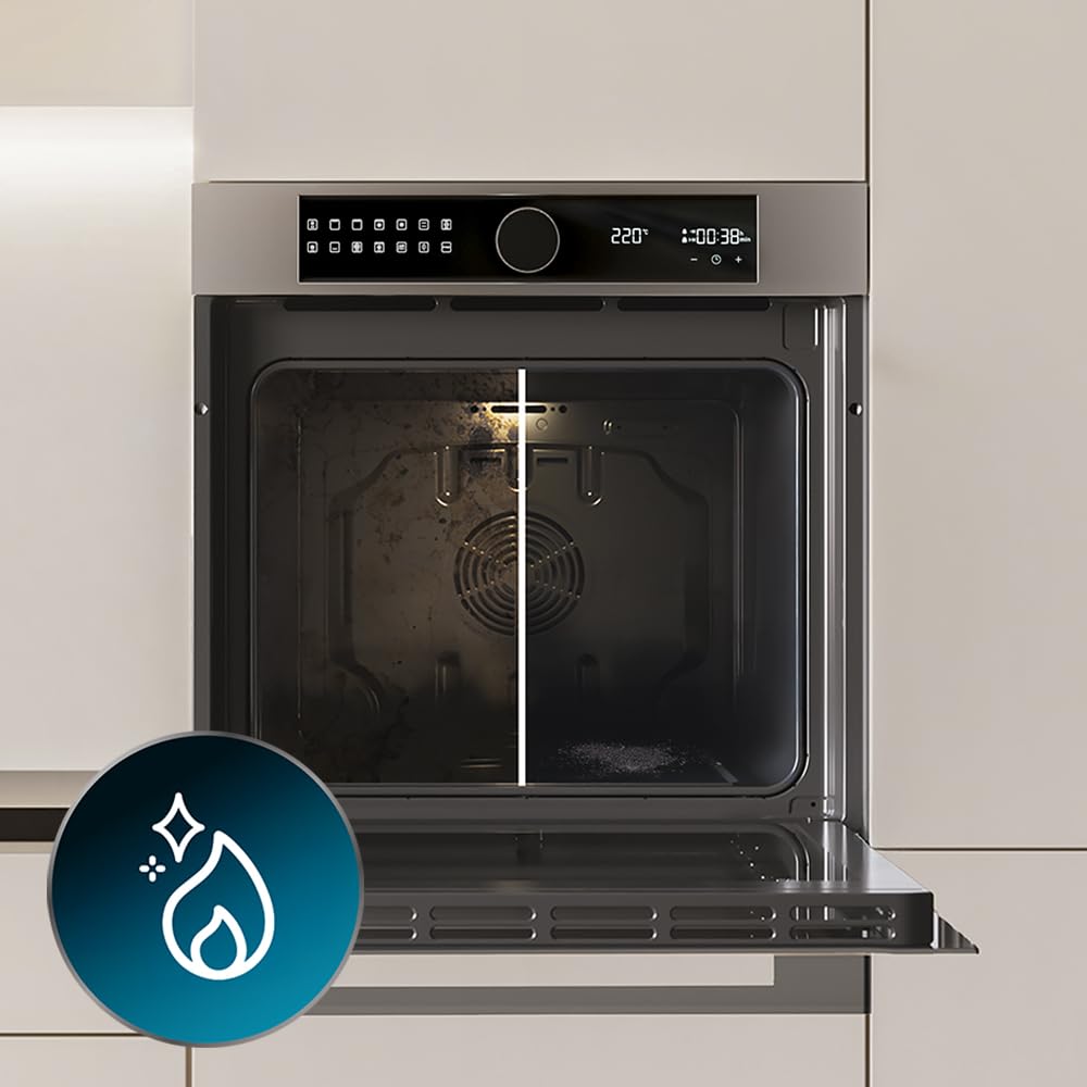 Cecotec Forno da Incasso Pirolitico Bolero Hexa P516000 Line A. Potenza 3250W, 73L, 14 funzioni: Pirolisi, Defrost, Grill, Airfryer. Dual Display e Cooling Fan. Porta Quadrupla Vetro. Classe A