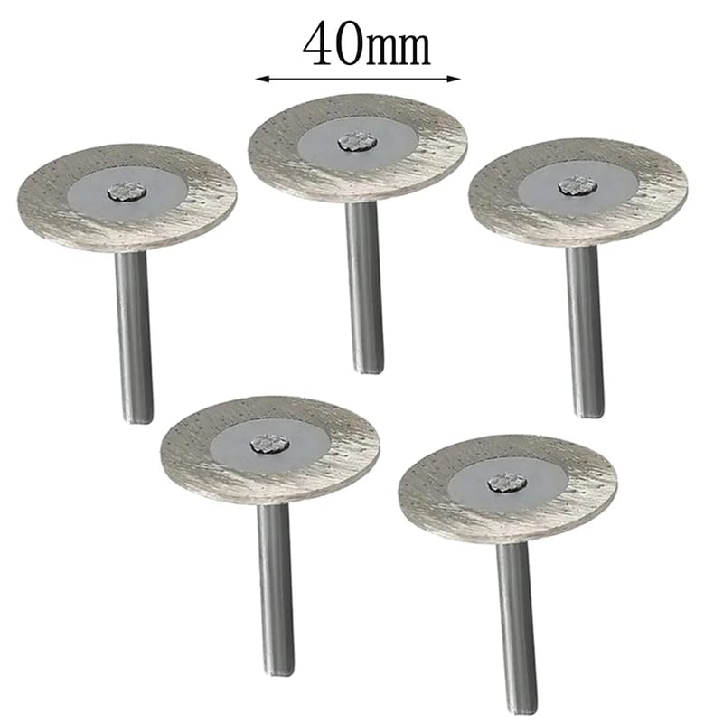 LYVQZPWLRDiamentowa płyta cięcia, 5 szt. ostrzy tnących 40 mm tarcza z trzpieniem 6 mm tarcze tnące do pił tarczowych diamentowe tarcze turbo granit marmur narzędzia do cięcia kamienia