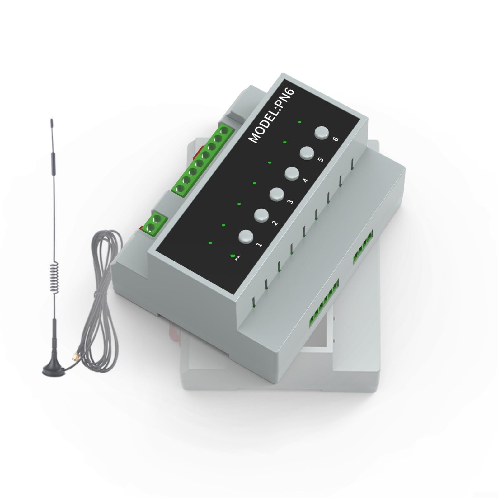 Modulo interruttore relè intelligente a 6 canali 16A WiFi e per ZIGBEE compatibile con TUYA Smart App Indicatori LED Controllo manuale interruzione di corrente Modalità memoria grigio (antenna