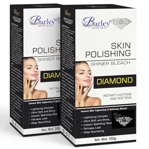 Image of Barley Diamond Skin Polishing Shiner Bleach 350g | Instant Lightening & Softness | Salon Professional Facial Bleach for Glow & Smooth Skin (PACK OF 2)