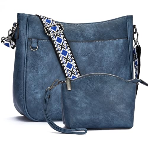 Image of 2PCS /Set Crossbody Bags for Women,Vegan Leather Hobo Purse Wallet For Women Set,Shoulder Bags With 2 Adjustable Strap