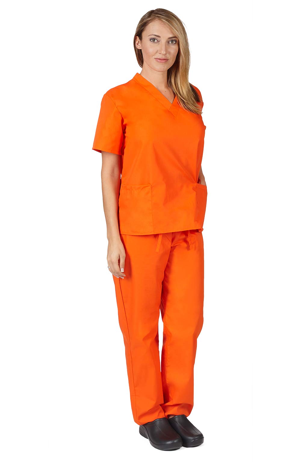 NATURAL UNIFORMS Women's Scrub Set Medical Scrub Top and Pants (xxxxxl, orange)