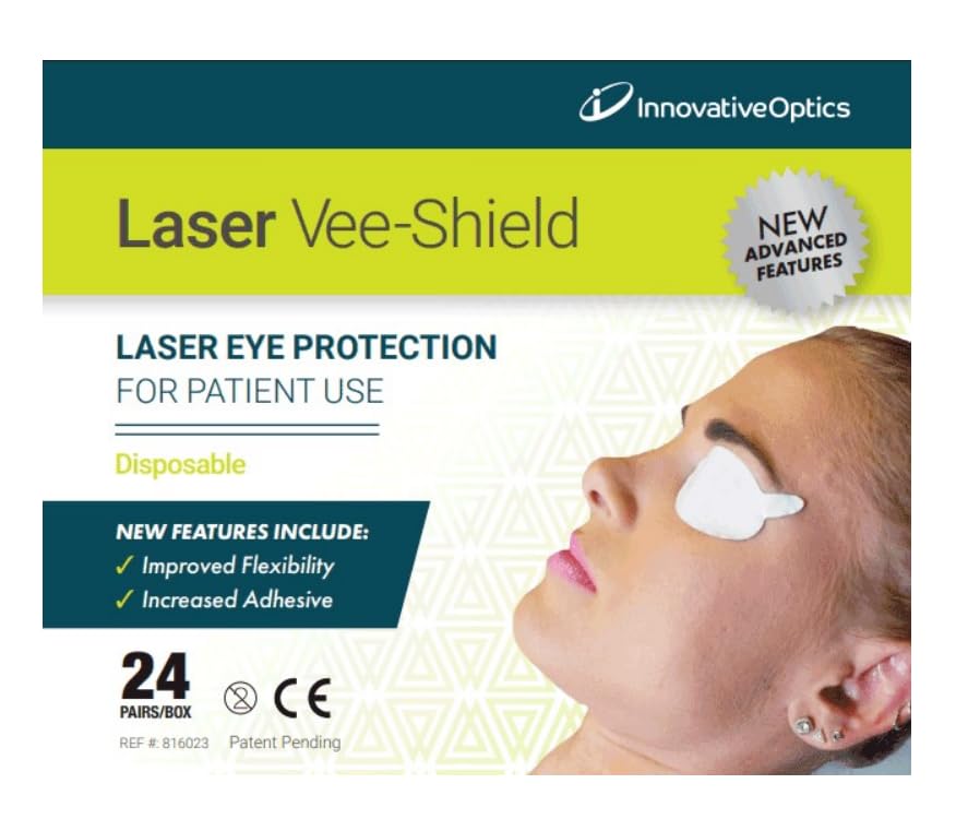 Innovative Optics Laser Eye Shields: Advanced Disposable Vee-Shields Engineered for Professional Eye Protection - 24 works per Box