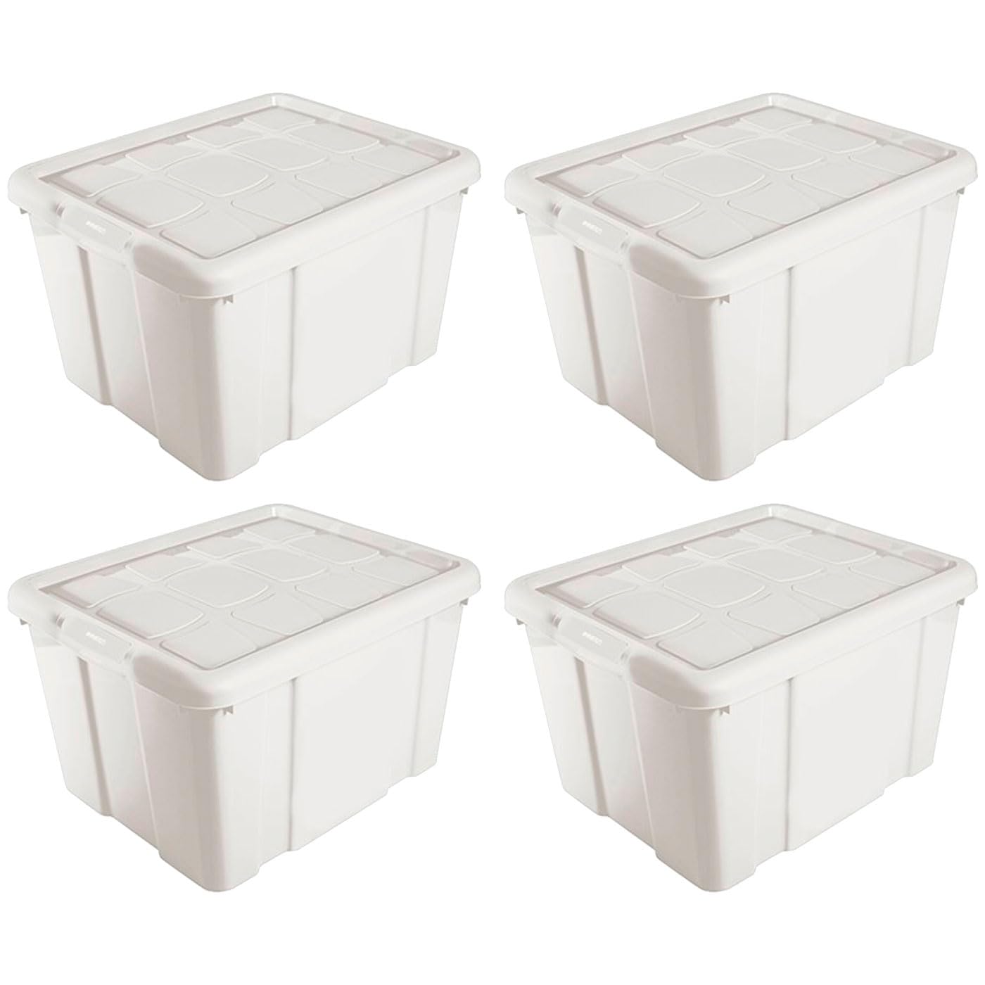 Acan Tradineur - Pack de 4 Cajas de Almacenamiento - Fabricado en plástico - Contenedor para almacenar Libros, Ropa, Mantas - N.º 1 (Marfil) - 21 x 39,6 x 29,6 cm - 16 Litros