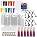 U.S. Art Supply Paint and Sip Art Party Painting Kit - 6 Easels, 12 Paint Tube Set, 12 Canvas Panels, 6 Brush Sets & 6 Disposable Poly Aprons