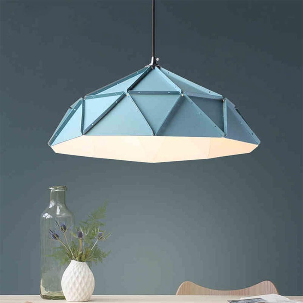 Niebieska lampa wisząca | 18.1 w cieniu metalowym | E26/E27 Base przemysłowy żyrandol | Regulowane wyposażenie oświetleniowe na wyspę kuchenną, sypialnię, korytarz