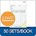 Adams Sales Order Books, 2-Part, Carbonless, White/Canary, 4-3/16 x 7-3/16 Inches, 50 Sets per Book, 6 Books