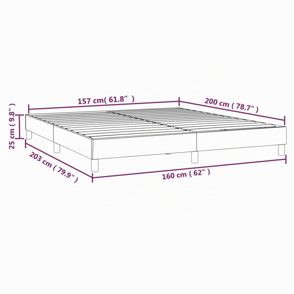 vidaXL Estructura de Cama con somier Terciopelo Gris Oscuro 160x200cm