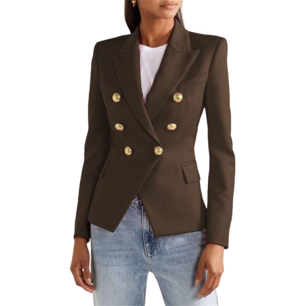 Blazer Damen,Elegante Damen-Blazerjacke mit Reverskragen, Langen Ärmeln und schmaler Passform, vielseitig einsetzbar, ideal fürs Büro.