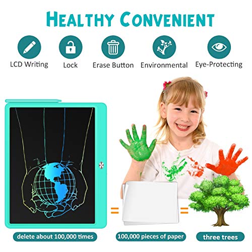 TIMMY LCD Writing Tablet Drawing Board, 15 Inch Writing Tablet Colorful Doodle Pad for Kids, Kids Early Educational Drawing Tablet Learing Toys for 2 3 4 5 6 Years Old Boys and Girls Gifts (Blue)