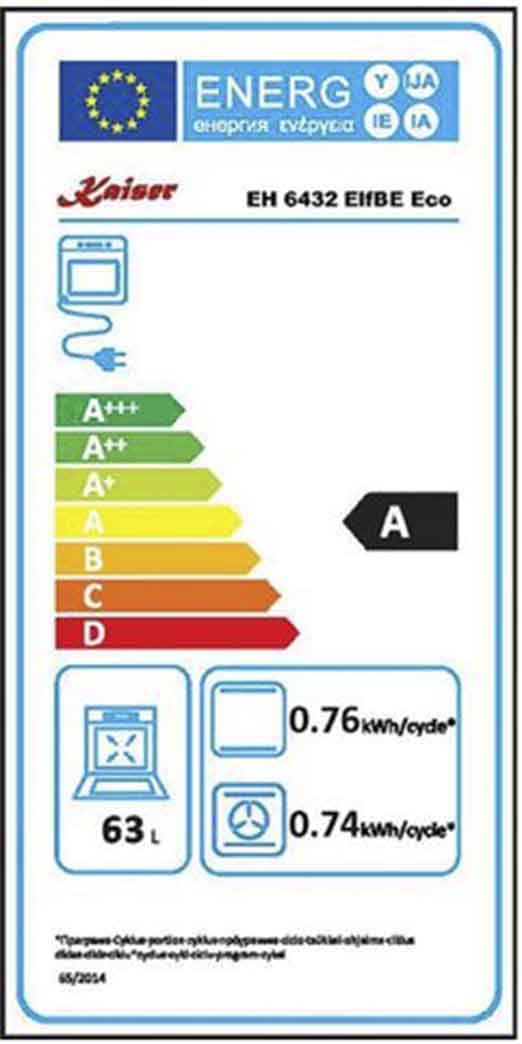 Kaiser Piekarnik do zabudowy »EH 6432 ElfBE Eco«, piekarnik elektryczny w stylu retro, do zabudowy, samowystarczalny, 68 l, rożen obrotowy, 10 funkcji, funkcja pizzy
