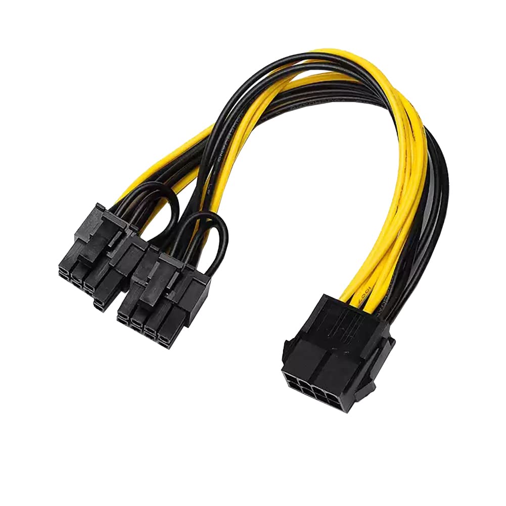 Q55S 8-pinowy kabel zasilający PCIe na 2 x 8-pinowy (6+2), adapter PCI-Express, adapter 20 cm do GPU, rozdzielacz PCIe Y, przedłużacz do kart graficznych