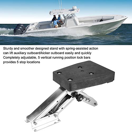 Akozon Außenborder Motorhalterung Kicker 304 Edelstahl 25PS 110Lbs Motorhalterung Motor Motorhalterung Halterung Bootsmotorständer für 2-Takt-Außenbordmotoren