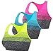 Libella Lot de 3 Brassière Sport Bra Femme Sportbra Soutien-Gorge de Sport sans Armature Fitness Jogging Yoga Bleu Rose Jaune 3775 L XL
