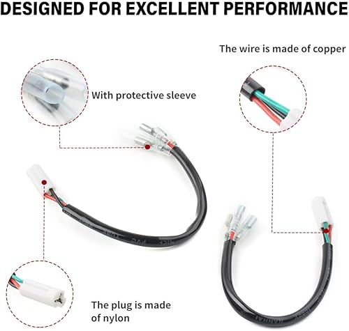 Miniatura 3 de Three T Arnés de cableado de señal de giro 3 cables Plug and Play divisor de señal de giro Adaptador Y para Yamaha R1 R3 R6 FZ1 FZ6 FZ07 FZ09