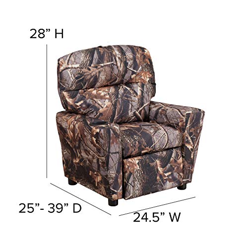 image for Flash Furniture Contemporary Camouflaged Fabric Kids Recliner with Cup
