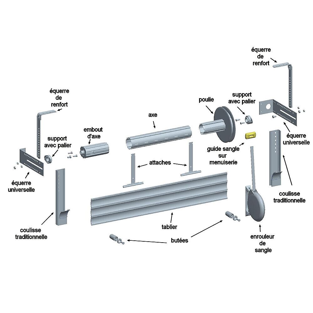 Selve Lot De 5 Guides De Sangle Maxi Ronds Blancs Pour Volet Roulant, Deux Pièces, Pas De Courants D'air, Diamètre 40 Mm, Blanc