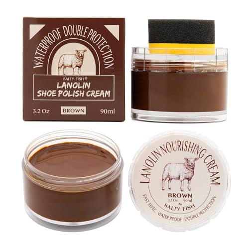 Top 10 Picks for the Best Shoe Cream Polish Reviewed 11 SALTY FISH Shoe Polish with Shoe Shine Sponge Applicator (Brown)