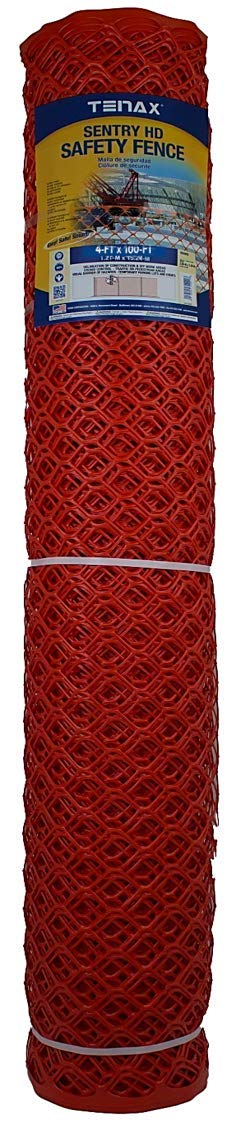 TENAX Sentry HD Heavy Duty Safety Fence 4' X 100' Orange,