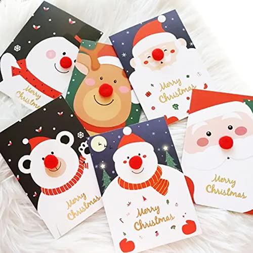 Biluer Cartes de Noël,12PCS Noël Cartes de Vœux et Enveloppes Cartes-Cadeaux de Noël Cartes de Noel Repliables Noël Cartes de Correspondance Vierges Cartes de Voeux Noël pour la Famille Amis Enfants Cover