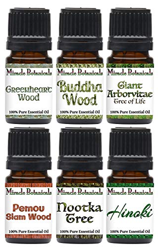 Miracle Botanicals Exotic Wood Essential Oil Set - 100% Pure Therapeutic Grade - (6)5ml