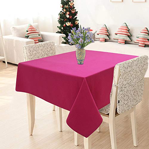 Image of AIRWILL 100% Cotton Solid Pattern 2 Seater Square Table Cover Sized, 36x36 inches (Pink, Pack of 1)