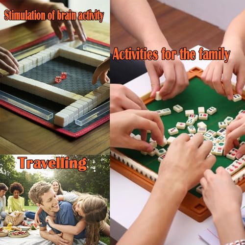 Mini Mahjong Set con maletín portátil y 150 fichas miniatura 6