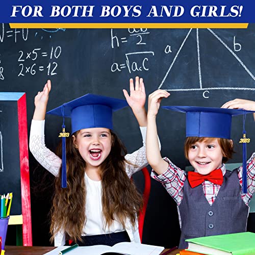 2023 Preschool Grad Caps Bulk Kindergarten Graduation Cap Child Size Grad Hats With Metal 2023 Tassel For Preschool (Blue, 12 Pcs) #TOP5