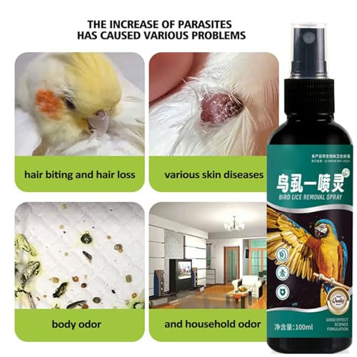 Spray Anti Carrapatos Para Aves,Spray Contra Piolhos Para Aves 100ml - Proteção Duradoura Para Saúde