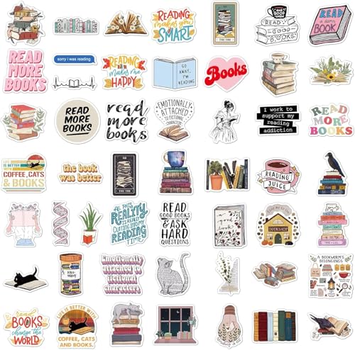 Image of Titu Ki Baatein Book Lover Stickers, 50 Pcs for Kindle and Books | Reading themed decals for Kindle devices, books, water bottles and laptops; gift for teens
